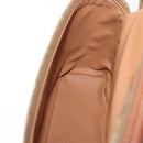 CELINE Macadam Canvas Vanity Pouch PVC Leather Brown Gold Auth 195699A-19