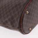 CELINE Macadam Canvas Hand Bag PVC Leather Brown Gold Auth 195700-10