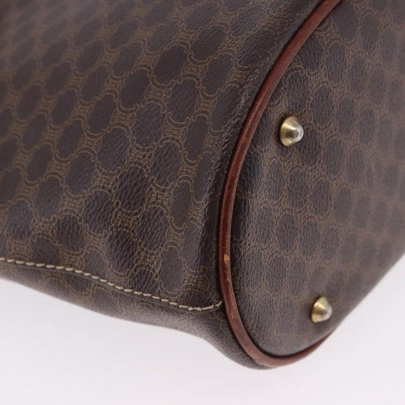 CELINE Macadam Canvas Hand Bag PVC Leather Brown Gold Auth 195700