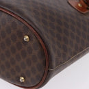 CELINE Macadam Canvas Hand Bag PVC Leather Brown Gold Auth 195700-11