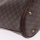 CELINE Macadam Canvas Hand Bag PVC Leather Brown Gold Auth 195700-12