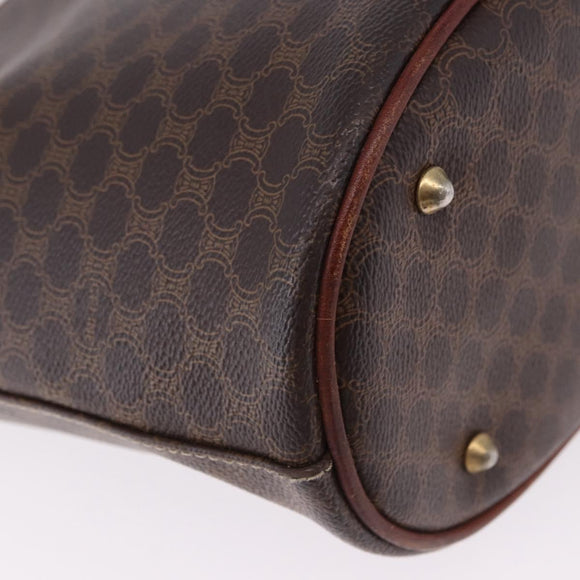 CELINE Macadam Canvas Hand Bag PVC Leather Brown Gold Auth 195700