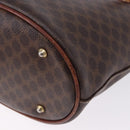 CELINE Macadam Canvas Hand Bag PVC Leather Brown Gold Auth 195700-13