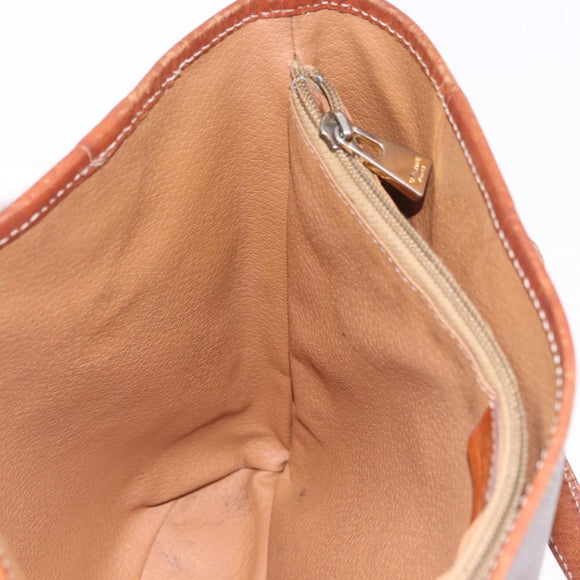 CELINE Macadam Canvas Hand Bag PVC Leather Brown Gold Auth 195700