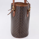 CELINE Macadam Canvas Hand Bag PVC Leather Brown Gold Auth 195700-5