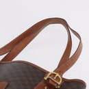 CELINE Macadam Canvas Hand Bag PVC Leather Brown Gold Auth 195700-8