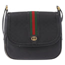 GUCCI Micro GG Supreme Web Sherry Line Bag PVC Black 001 084 4425 Auth 195701-2