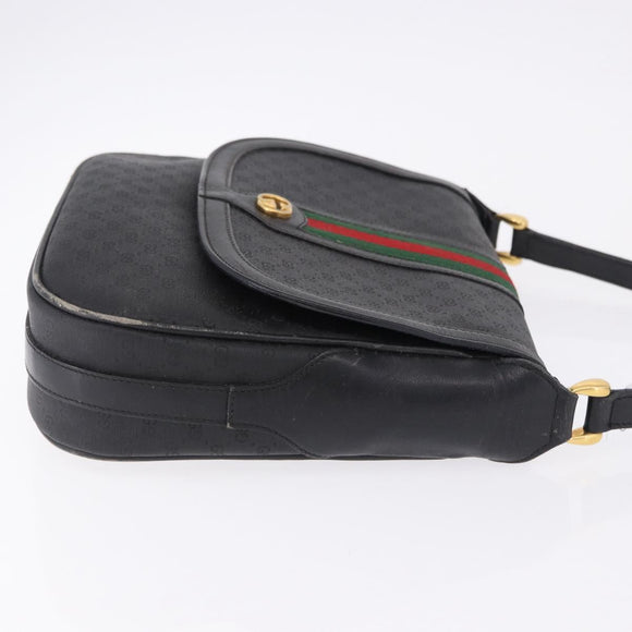GUCCI Micro GG Supreme Web Sherry Line Bag PVC Black 001 084 4425 Auth 195701