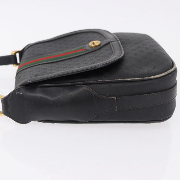 GUCCI Micro GG Supreme Web Sherry Line Bag PVC Black 001 084 4425 Auth 195701