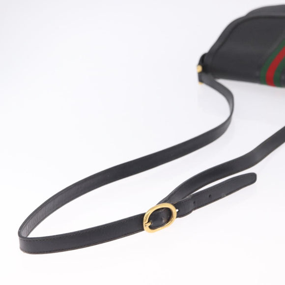 GUCCI Micro GG Supreme Web Sherry Line Bag PVC Black 001 084 4425 Auth 195701