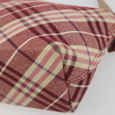 BURBERRY Nova Check Blue Label Shoulder Bag Canvas Red Silver Auth 195702A-14