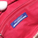BURBERRY Nova Check Blue Label Shoulder Bag Canvas Red Silver Auth 195702A-11
