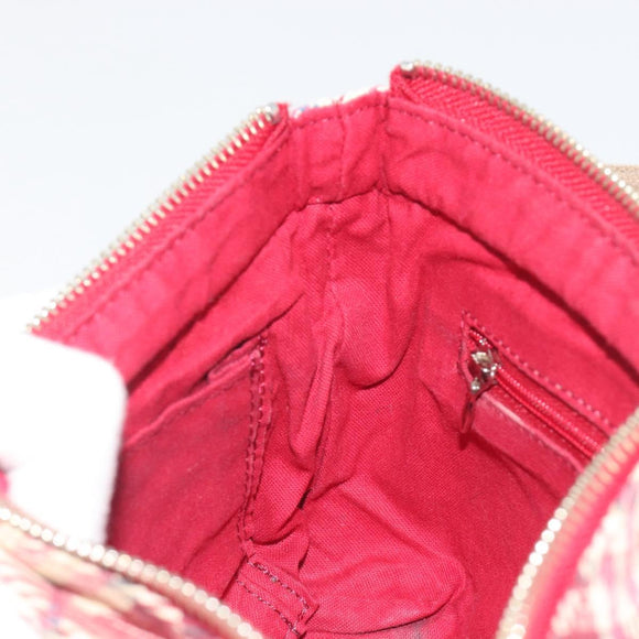 BURBERRY Nova Check Blue Label Shoulder Bag Canvas Red Silver Auth 195702A