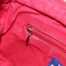 BURBERRY Nova Check Blue Label Shoulder Bag Canvas Red Silver Auth 195702A-19