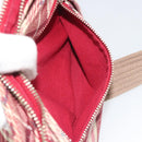 BURBERRY Nova Check Blue Label Shoulder Bag Canvas Red Silver Auth 195702A-21