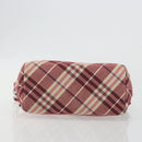 BURBERRY Nova Check Blue Label Shoulder Bag Canvas Red Silver Auth 195702A-5
