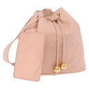 CHANEL Backpack Lamb Skin Pink Gold CC Auth 195704A-1