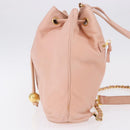 CHANEL Backpack Lamb Skin Pink Gold CC Auth 195704A-4