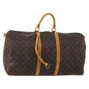 LOUIS VUITTON Monogram Keepall Bandouliere 55 Boston Bag M41414 LV Auth 195706-1