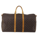 LOUIS VUITTON Monogram Keepall Bandouliere 55 Boston Bag M41414 LV Auth 195706-2