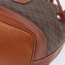CELINE Macadam Canvas Shoulder Bag PVC Leather Brown Gold Auth 195708-11
