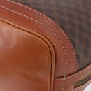 CELINE Macadam Canvas Shoulder Bag PVC Leather Brown Gold Auth 195708-13