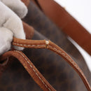 CELINE Macadam Canvas Shoulder Bag PVC Leather Brown Gold Auth 195708-16