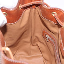 CELINE Macadam Canvas Shoulder Bag PVC Leather Brown Gold Auth 195708-20