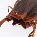 CELINE Macadam Canvas Shoulder Bag PVC Leather Brown Gold Auth 195708-6