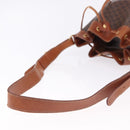 CELINE Macadam Canvas Shoulder Bag PVC Leather Brown Gold Auth 195708-7