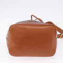 CELINE Macadam Canvas Shoulder Bag PVC Leather Brown Gold Auth 195708-9