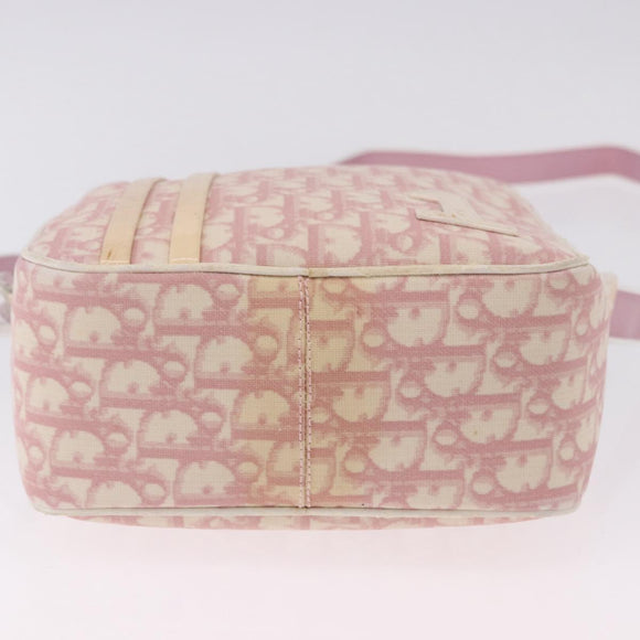 Christian Dior Trotter Canvas Shoulder Bag PVC Pink Silver Auth 195709