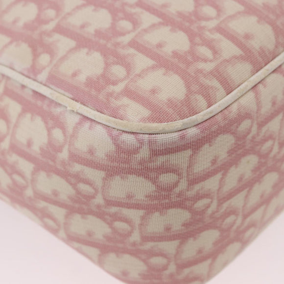 Christian Dior Trotter Canvas Shoulder Bag PVC Pink Silver Auth 195709