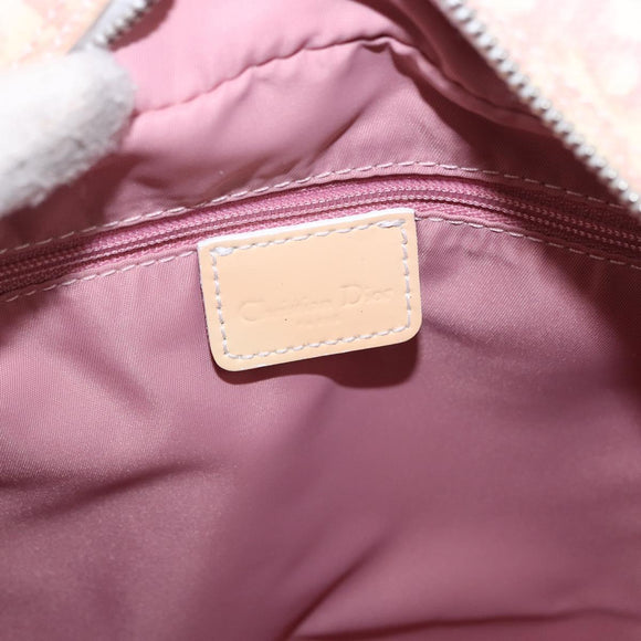 Christian Dior Trotter Canvas Shoulder Bag PVC Pink Silver Auth 195709