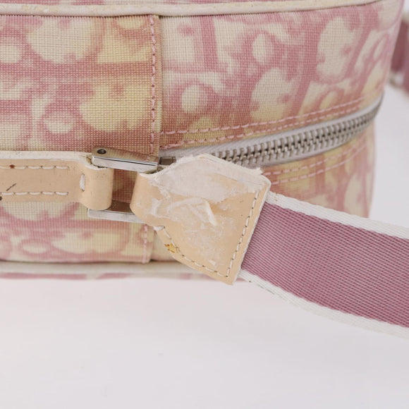 Christian Dior Trotter Canvas Shoulder Bag PVC Pink Silver Auth 195709