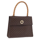 CELINE Macadam Canvas Hand Bag PVC Leather Brown Gold Auth 195710-1
