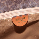 CELINE Macadam Canvas Hand Bag PVC Leather Brown Gold Auth 195710-16