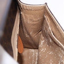 CELINE Macadam Canvas Hand Bag PVC Leather Brown Gold Auth 195710-18