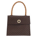 CELINE Macadam Canvas Hand Bag PVC Leather Brown Gold Auth 195710-2