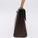CELINE Macadam Canvas Hand Bag PVC Leather Brown Gold Auth 195710-5