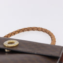 CELINE Macadam Canvas Hand Bag PVC Leather Brown Gold Auth 195710-8