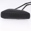 BOTTEGA VENETA INTRECCIATO Shoulder Bag Leather Black Gold Auth 195711A-11
