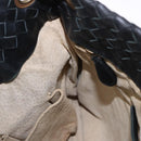 BOTTEGA VENETA INTRECCIATO Shoulder Bag Leather Black Gold Auth 195711A-19