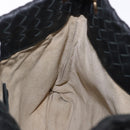 BOTTEGA VENETA INTRECCIATO Shoulder Bag Leather Black Gold Auth 195711A-20