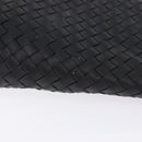 BOTTEGA VENETA INTRECCIATO Shoulder Bag Leather Black Gold Auth 195711A-5