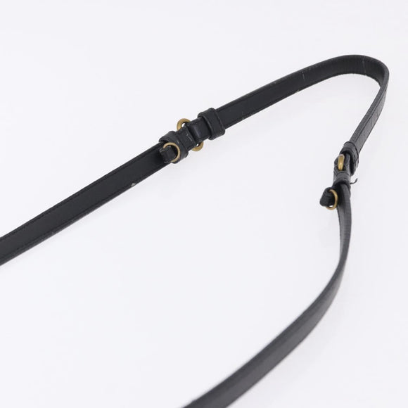 BOTTEGA VENETA INTRECCIATO Shoulder Bag Leather Black Gold Auth 195711A