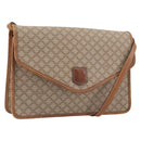 CELINE Macadam Canvas Shoulder Bag PVC Beige Gold Auth 195715-1