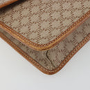 CELINE Macadam Canvas Shoulder Bag PVC Beige Gold Auth 195715-14
