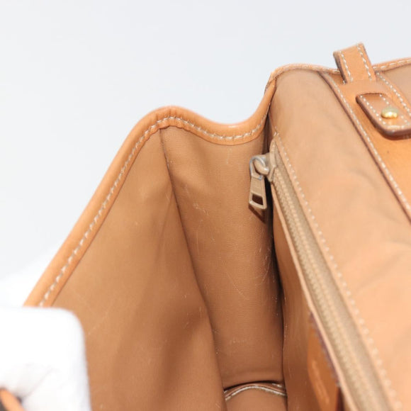 CELINE Macadam Canvas Shoulder Bag PVC Beige Gold Auth 195715