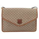 CELINE Macadam Canvas Shoulder Bag PVC Beige Gold Auth 195715-13